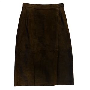 Vintage Posé Suede leather pencil skirt